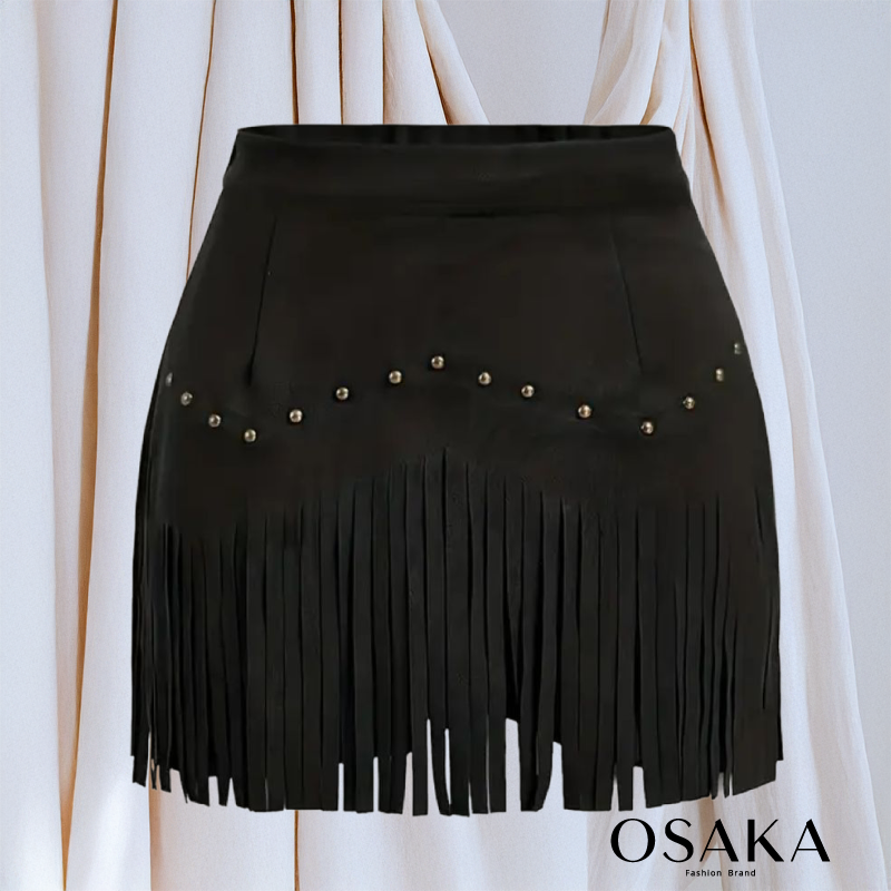 Pollera flecos black