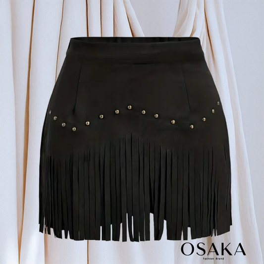 Pollera flecos black